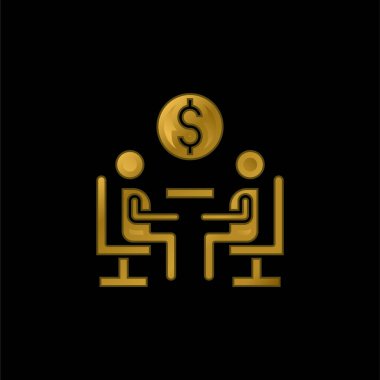 Altın kaplama metalik simge veya logo vektörü