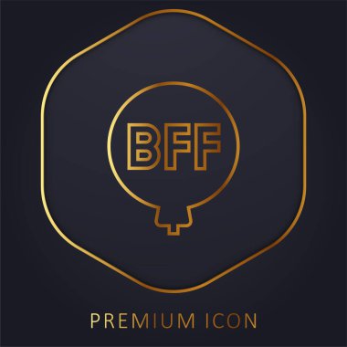 Balon altın çizgisi prim logosu veya simgesi