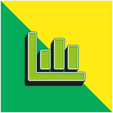 Çubuk Grafik Yeşil ve Sarı 3D vektör simgesi logosu