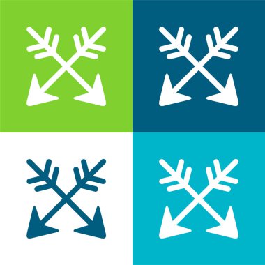 Oklar Düz 4 renk en küçük simge kümesi