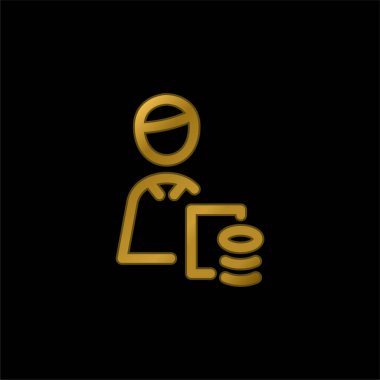 Muhasebeci altın kaplama metalik simge veya logo vektörü