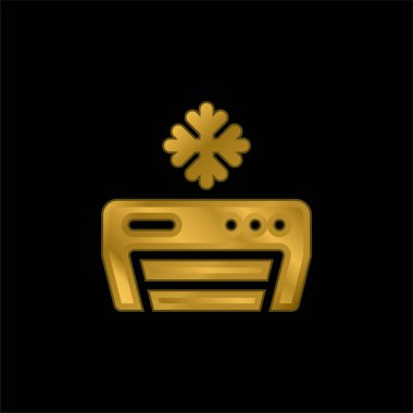 Klima altın kaplama metalik simge veya logo vektörü