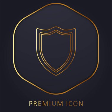 Rozet altın çizgi prim logosu veya simgesi
