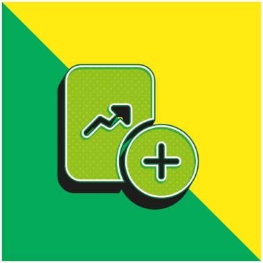 Yeşil ve sarı modern 3d vektör simgesi ekle