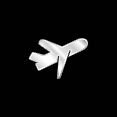 Gümüş kaplama metalik uçak simgesi