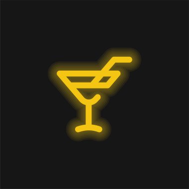 Alkolik, parlak sarı neon ikon iç