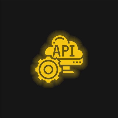 Api sarısı parlak neon simgesi