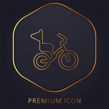 Altın çizgili bisiklet logosu veya simgesi