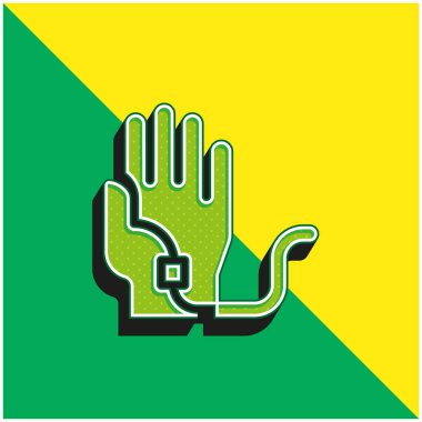 Kan Transfüzyonu Yeşil ve Sarı 3D vektör simgesi