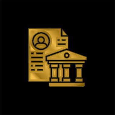 Banka altın kaplamalı metalik simge veya logo vektörü