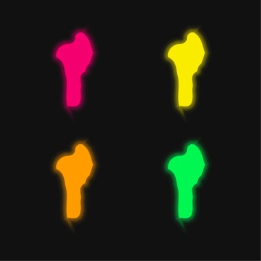 Benin dört renk parlayan neon vektör simgesi