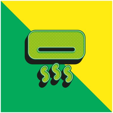 Klima Yeşil ve Sarı Modern 3D vektör simgesi logosu