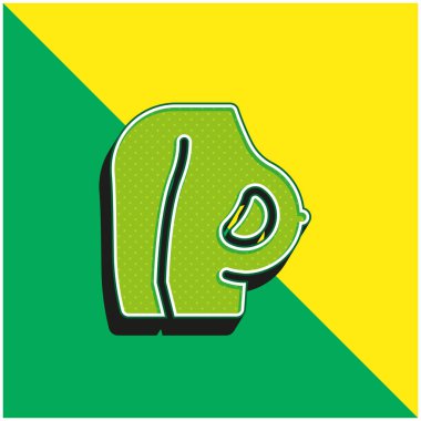 Göğüs Yeşili ve Sarı Modern 3D vektör simgesi logosu