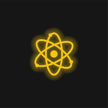 Atom sarısı parlak neon simgesi