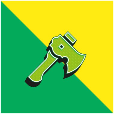 Axe Green ve sarı modern 3d vektör simgesi logosu