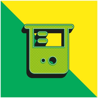 Yeşil ve sarı modern 3d vektör simgesi logosu