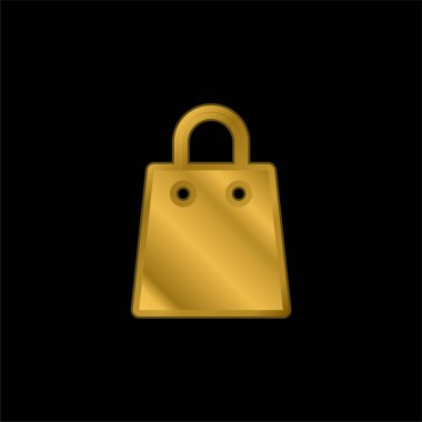 Altın kaplama metalik simge veya logo vektörü