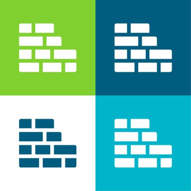 Tuğla Duvarı Düz 4 renk en küçük simge kümesi