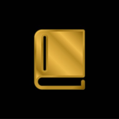 Siyah Kapaklı Altın Kapaklı Metal Simge veya logo Vektörü Kitabı