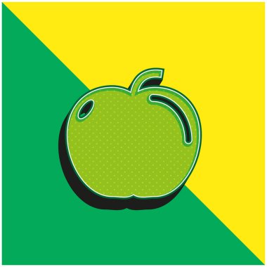 Apple Green ve sarı modern 3d vektör simgesi logosu