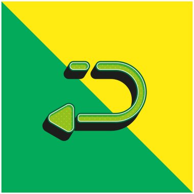 Yeşil ve sarı modern 3D vektör simgesi logosu