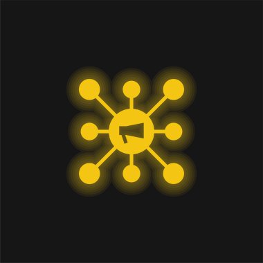 Sarı parlayan neon ikon reklamı