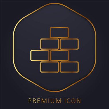 Altın çizgi prim logosunu veya simgesini tuğlalar