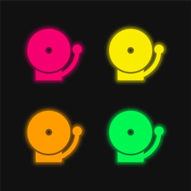 Alarm Sireni dört renk parlayan neon vektör simgesi