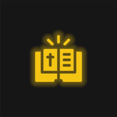 İncil sarı parlak neon simgesi