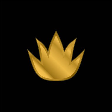 Aloe Vera altın kaplama metalik simge veya logo vektörü