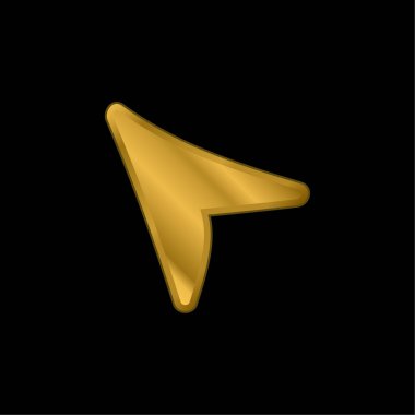 Ok altın kaplamalı metalik simge veya logo vektörü