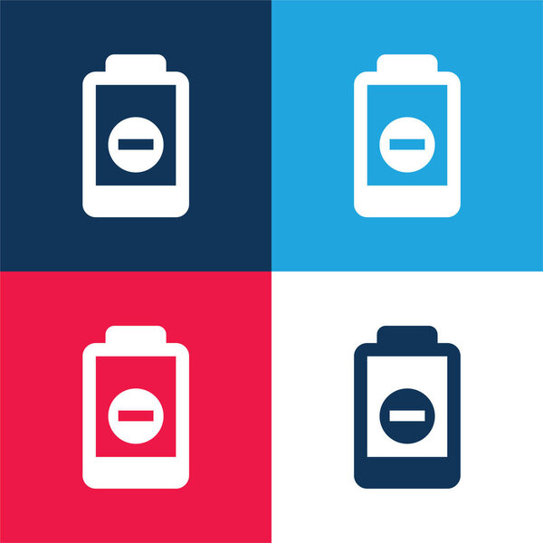 Батарея синий и красный четыре цвета минимальный набор значков