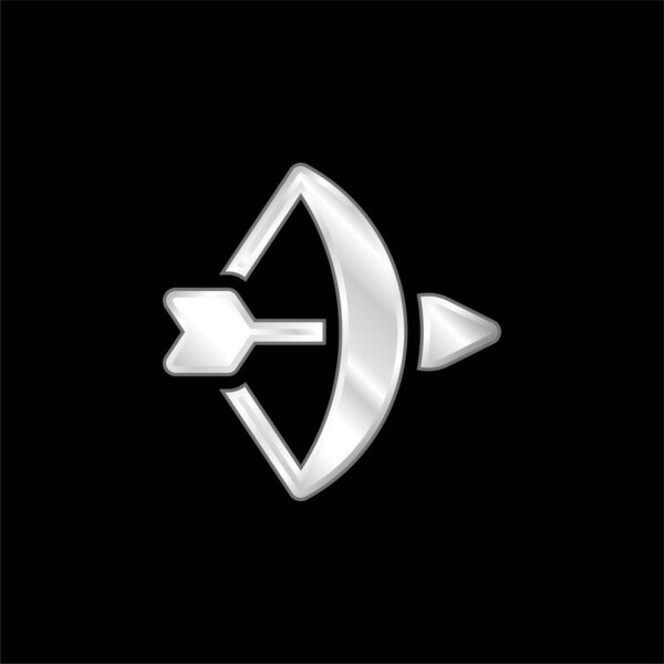 Bow And Arrow silver plated metallic icon