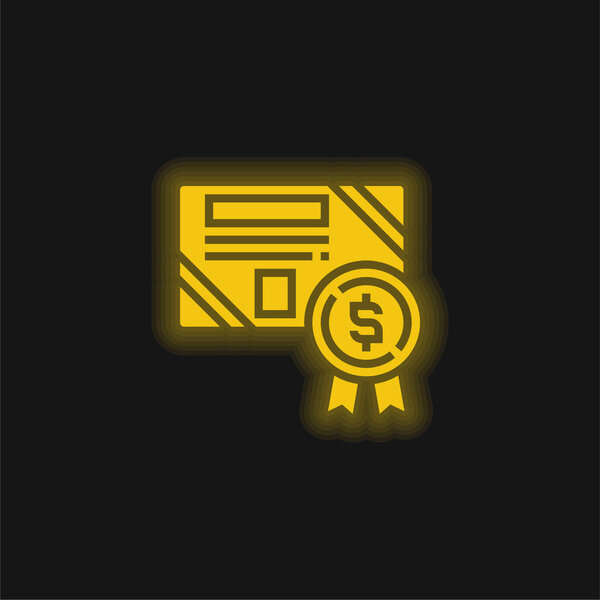 Bond yellow glowing neon icon