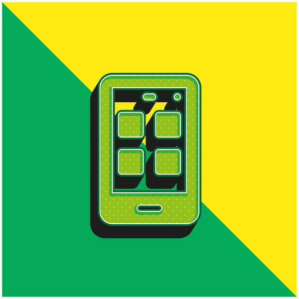 App Green и желтый современный 3d векторный логотип