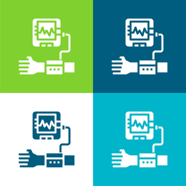 Blood Pressure Flat four color minimal icon set