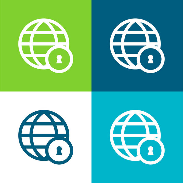 Доступ Потерянная плоская четырехцветная минимальная иконка