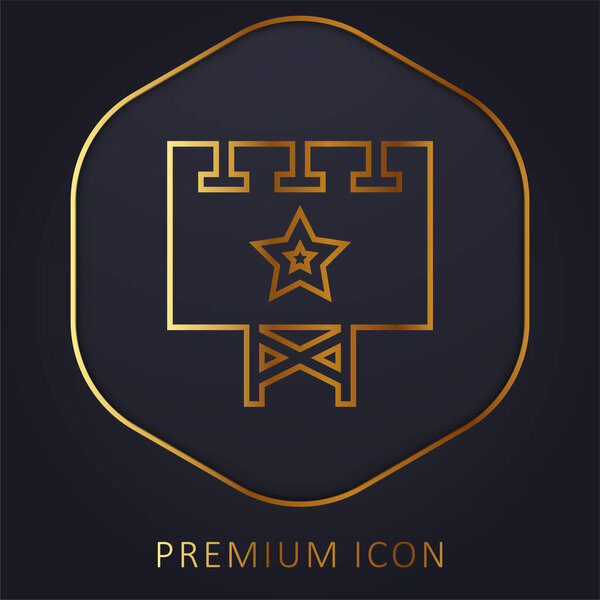 Billboard golden line premium logo or icon
