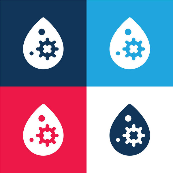 Blood blue and red four color minimal icon set