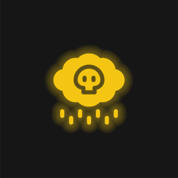 Acid Rain yellow glowing neon icon