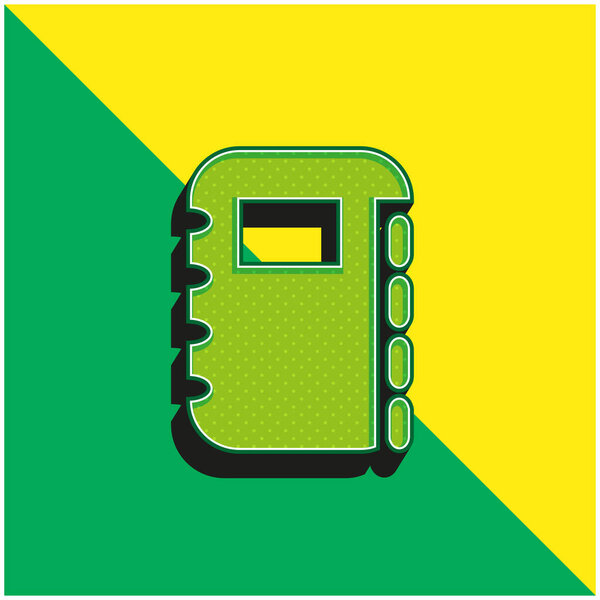 Зеленый и желтый современный трехмерный векторный логотип