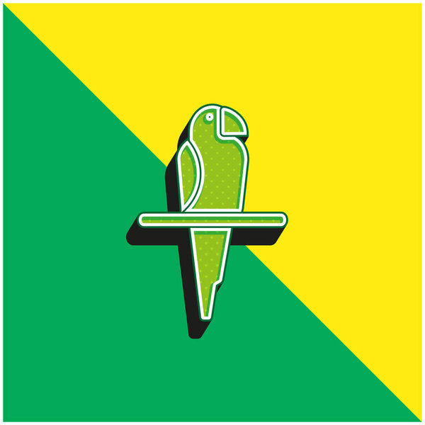 Bird Green and yellow modern 3d vector icon logo