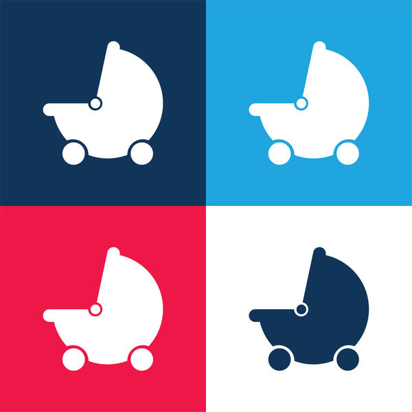 Baby черный Коляска Транспорт синий и красный четыре цвета минимальный набор значков