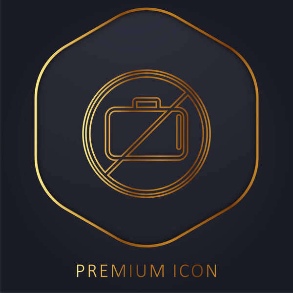 Baggage Ban Signal golden line premium logo or icon