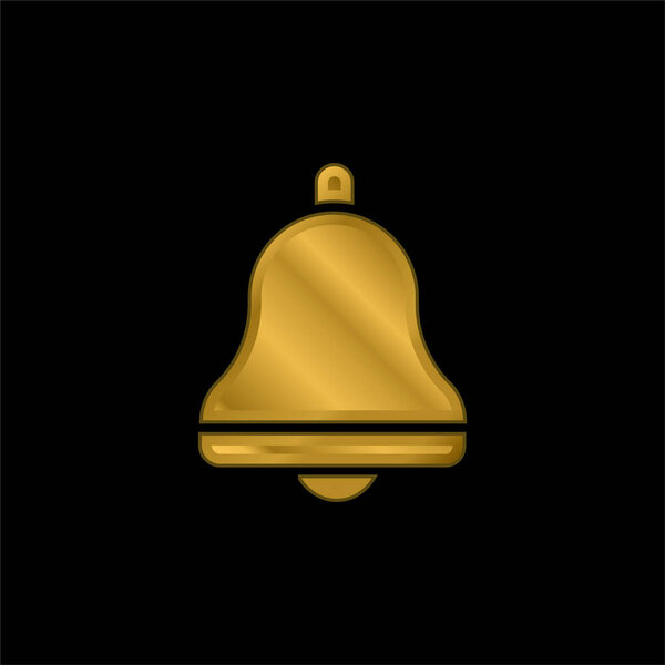 Bell gold plated metalic icon or logo vector