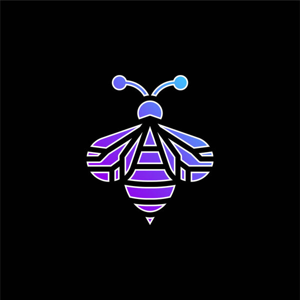 Bee blue gradient vector icon