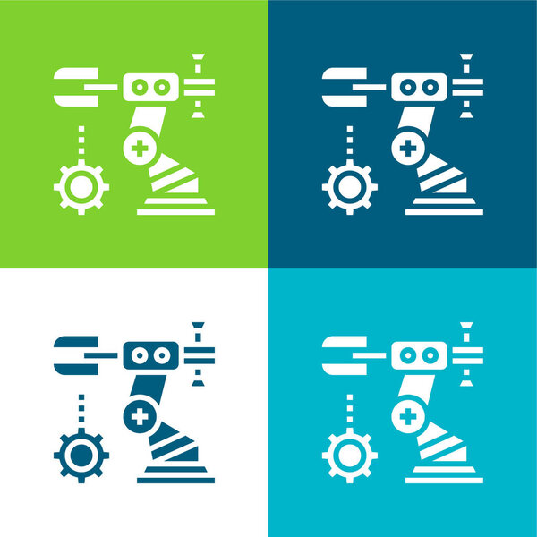 Assembly Flat four color minimal icon set