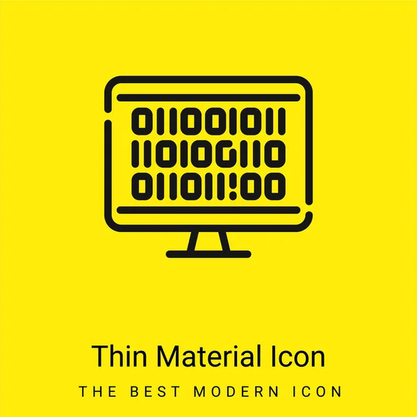 Icono Binario Mínimo Material Amarillo Brillante — Vector de stock