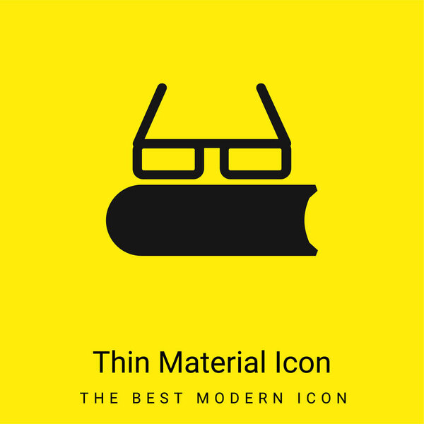 Книга в очках с минимальным содержанием ярко-желтого материала