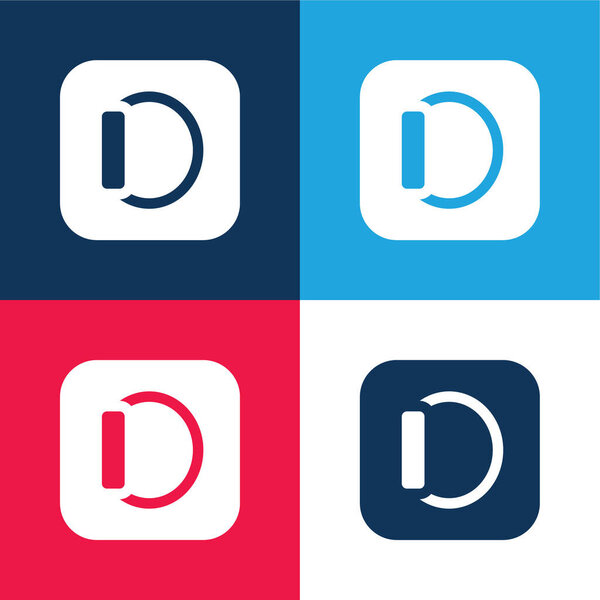 Яблочный синий и красный четыре цвета минимальный набор значков